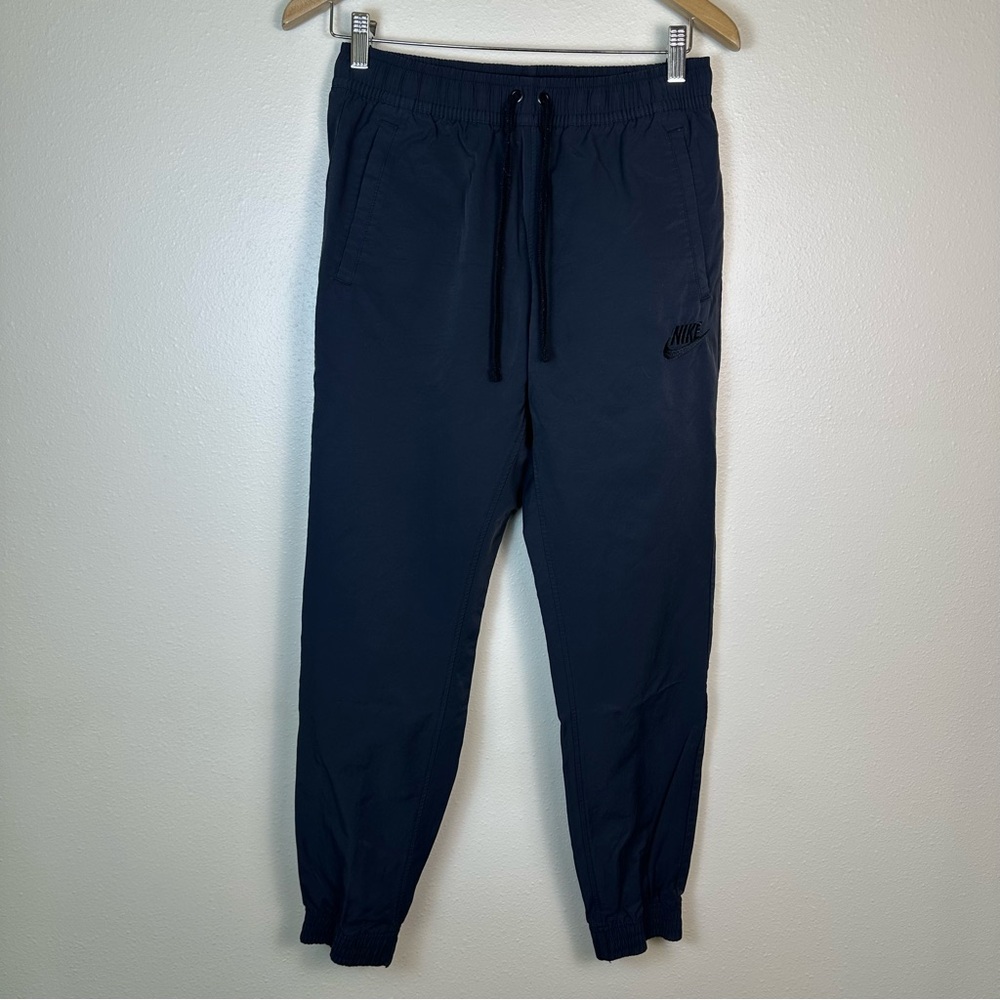 VINTAGE NIKE Mens Medium Active Navy Elastic Waist Drawstring Jogger Track Pants